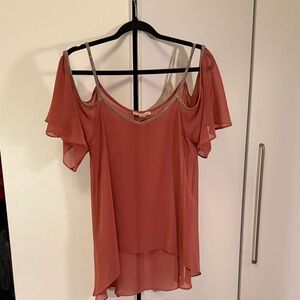 ethereal pink butterfly sleeve going out top